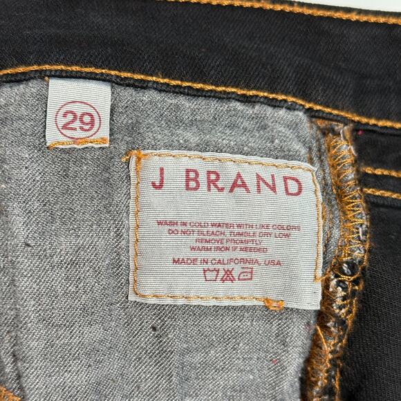 J Brand Black Jeans Women’s 29 Made in USA Bootcut Straight Contrast Stitch Long - Picture 4 of 5